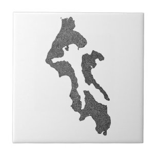 Whidbey Island Island County Karten Design Fliese