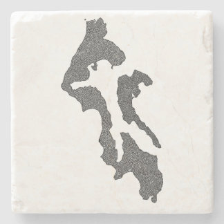 Whidbey Island Island County Karten Design Steinuntersetzer