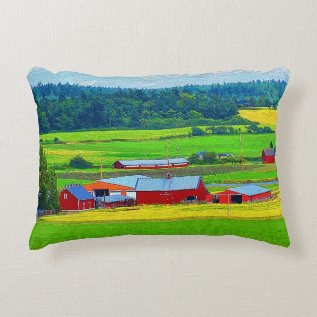 Whidbey Island Red Barn Accent Pillow Dekokissen (Vorderseite)