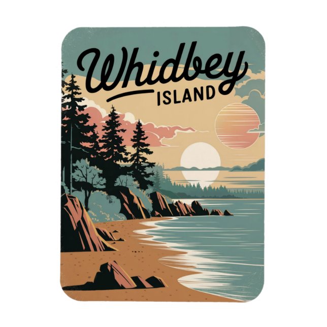Whidbey Island Vintag Magnet (Vertikal)