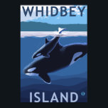 Whidbey Island, Washington Orca und Calf Poster<br><div class="desc">Whidbey Island,  Washington - Orca und Calf - LP Original Poster - wurde im Jahr 2008 gegründet. Dieses Bild zeigt Szenen aus Whidbey Island,  WA.</div>