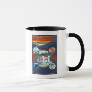 Whidbey Island, WashingtonScenic Travel Poster Tasse