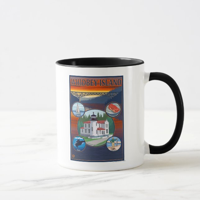 Whidbey Island, WashingtonScenic Travel Poster Tasse (Rechts)