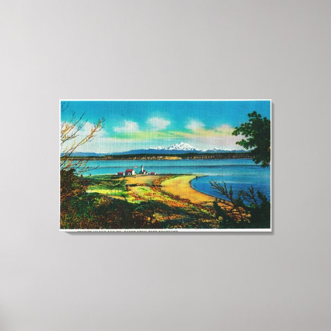 Whidby Island und Mt Baker von Port Townsend Leinwanddruck (Vorderseite)