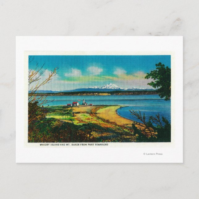 Whidby Island und Mt Baker von Port Townsend Postkarte (Vorderseite)