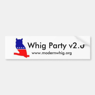 whigowl2, Whig-Party v2.0, www.modernwhig.org Autoaufkleber