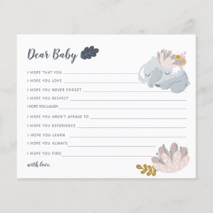 Whimiscal Elephant Blume wünscht Baby Holiday Flyer