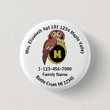 Whimiscal Owl Monogram Lost Family Zuhause Address