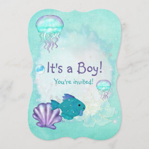 Whimsey Aquarium 2 IST EIN BABY-BOY-MÄDCHEN Einladung