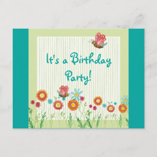 Whimsey Blume Girl Birthday Party Einladung