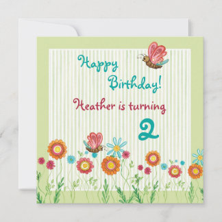 Whimsey Blume Girl Birthday Party Einladung