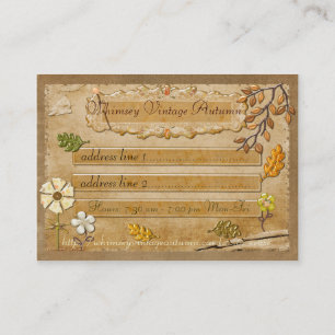Whimsey Vintage Herbst Vor Ort oder Online Visitenkarte