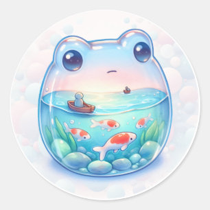 Whimsiane Tierjars - Frosch - Runder Aufkleber