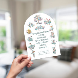 Whimsical 12 Tage Weihnachtslied Save the Date Einladung