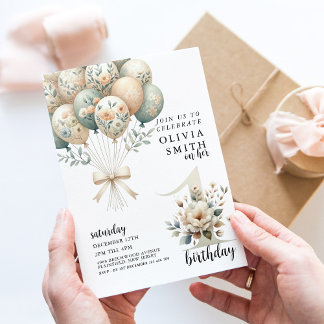 Whimsical 1. Geburtstag Einladung