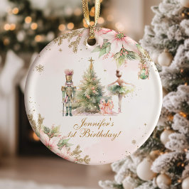 Whimsical 1. Geburtstag Goldfolie Schneeflocken Ornament