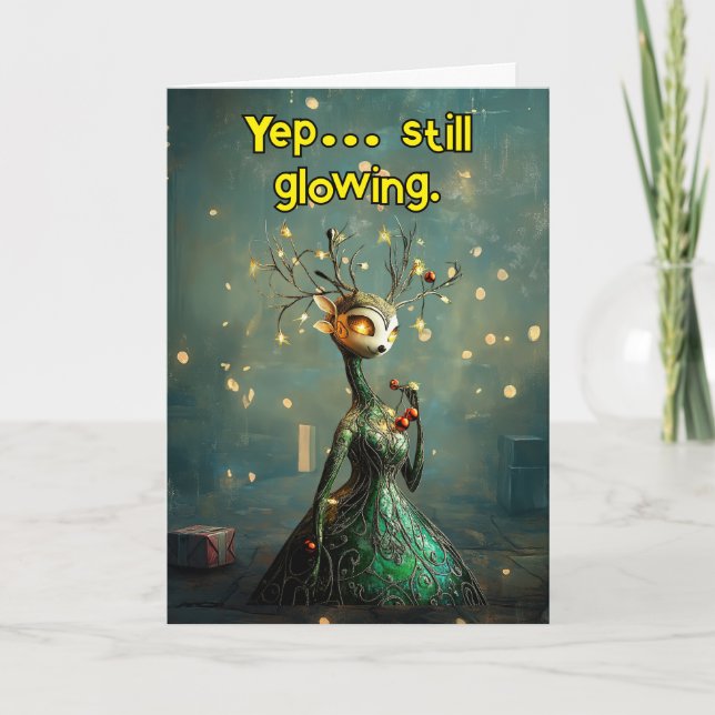 *~* Whimsical 33 Glow Funny Magical Christmas AP97 Dankeskarte (Vorderseite)