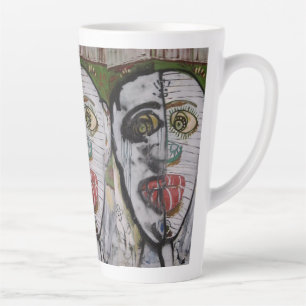 Whimsical 3 Face Original Künstler Malerei  Milchtasse