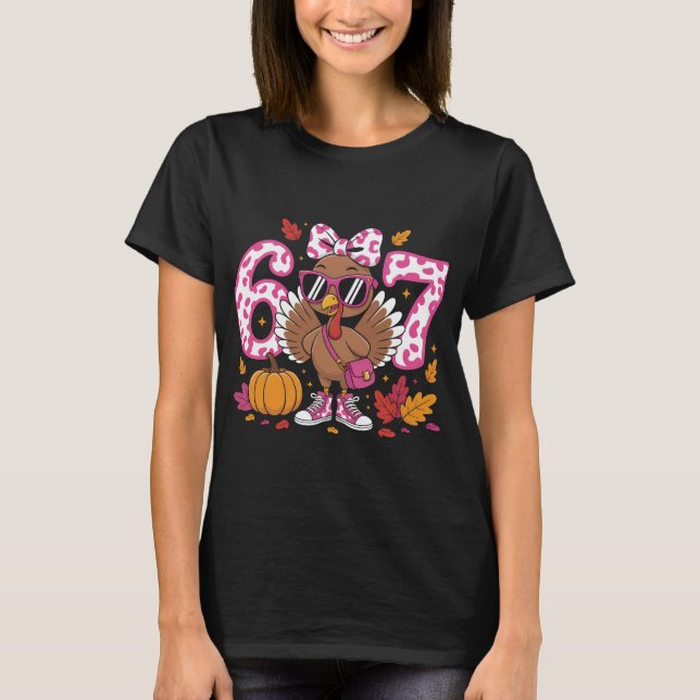 Whimsical 67th Birthday Turkey T-Shirt, Autumn Cel T-Shirt (Vorderseite)