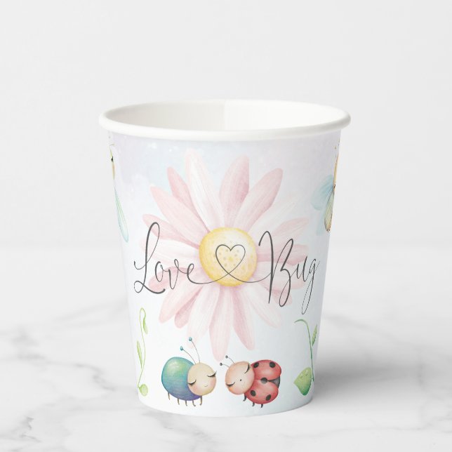 Whimsical A Little Liebe Bug Rainbow Brautparty Pappbecher (Links)