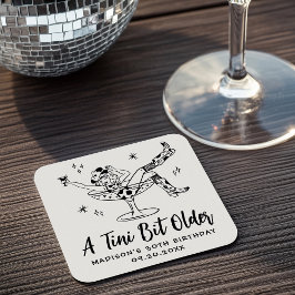 Whimsical A Tini Bit Ältere Geburtstagsparty Rechteckiger Pappuntersetzer