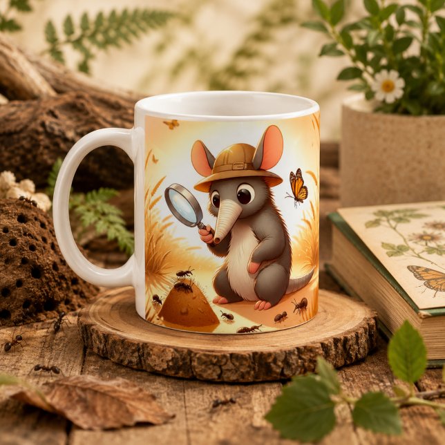 Whimsical Aardvark Tasse für Tierfreunde (Whimsical Aardvark Mug for Animal Lovers)