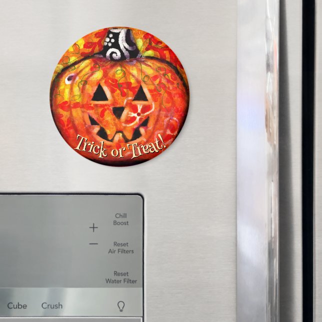 Whimsical Abstract Jack O Lantern Personalized Magnet (In Situ (Kühlschrank))