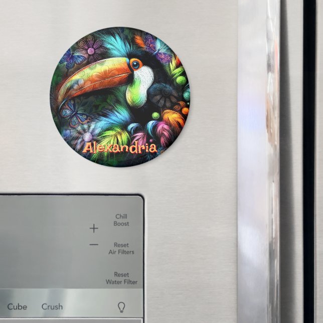 Whimsical Abstract Toucan Bird Personalized Magnet (In Situ (Kühlschrank))