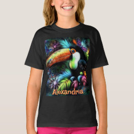 Whimsical Abstract Toucan Bird Personalized T-Shirt