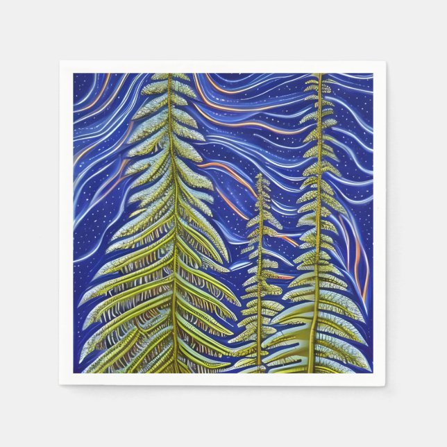 Whimsical Abstrakt Evergreens Serviette (Vorderseite)