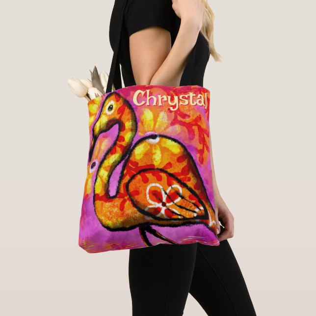 Whimsical Abstrakt Flamingo Bird Personalisiert (Von Nahem)
