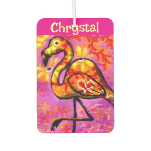 Whimsical Abstrakt Flamingo Bird Personalisiert Autolufterfrischer