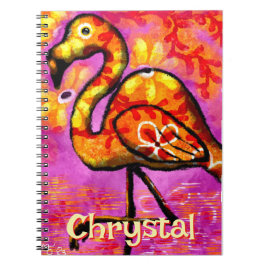 Whimsical Abstrakt Flamingo Bird Personalisiert Notizblock