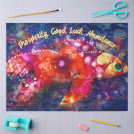 Whimsical Abstrakt Goldfish Lila Decoupage Seidenpapier