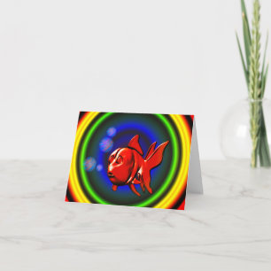 Whimsical Abstrakt Goldfish Note Card Dankeskarte