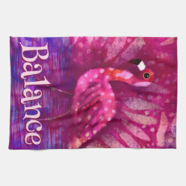 Whimsical Abstrakt Pink Flamingo Personalisiert Geschirrtuch