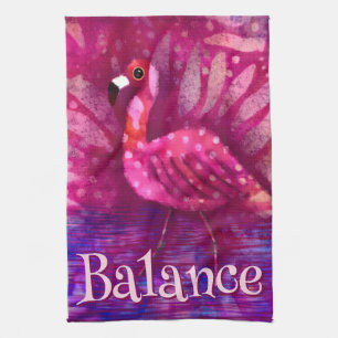Whimsical Abstrakt Pink Flamingo Personalisiert Geschirrtuch