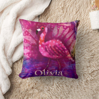 Whimsical Abstrakt Pink Flamingo Personalisiert Kissen