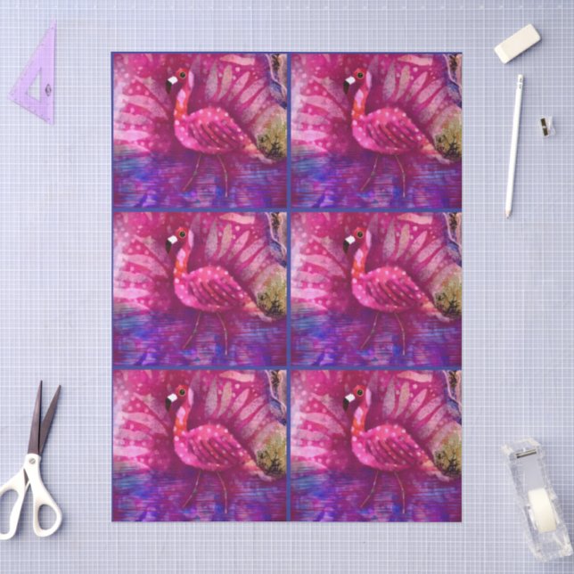 Whimsical Abstrakt rosa Flamingo Decoupage Seidenpapier (Basteln)