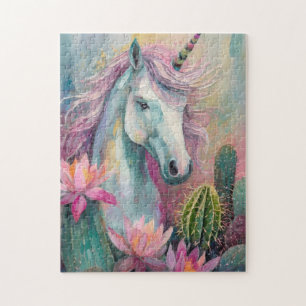 Whimsical Abstrakt Unicorn und Sukkuline Puzzle