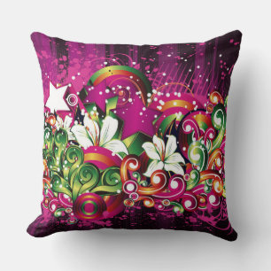 Whimsical Abstrakte Blume Kissen werfen