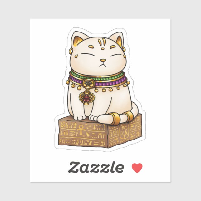 Whimsical ägyptische Katze Gott Bastet Aufkleber (Blatt)