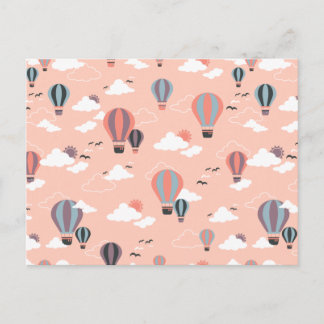 Whimsical Air Balloons in Pastel Skies Postkarte
