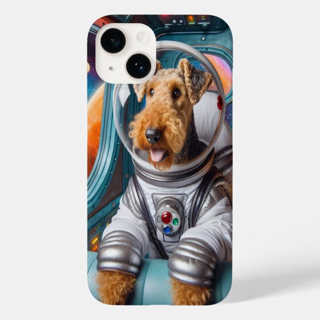 Whimsical Airedale Terrier arbeitet als Astronauti Case-Mate iPhone Hülle (Rückseite)