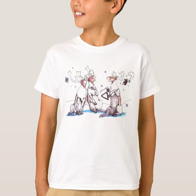 Whimsical Alaska Wildlife Christmas T - Shirt (Vorderseite)