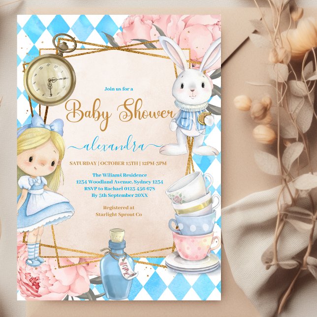 Whimsical Alice im Wunderland Baby Dusche Einladung (Von Creator hochgeladen)