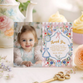 Whimsical Alice in Onederland Foto Danke, dass Sie Einladung