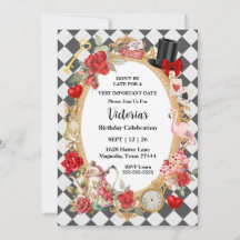 Whimsical Alice Mad Hatter Wonderland Geburtstag