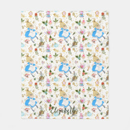 Whimsical Alice's Adventures in Wonderland Glitzer Fleecedecke