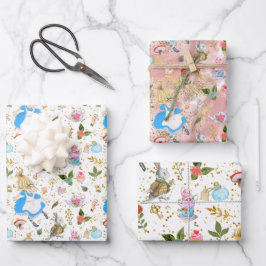 Whimsical Alice's Adventures in Wonderland Party Geschenkpapier Set